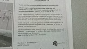 Albert Heijn rectificeert geflambeerde crêpes