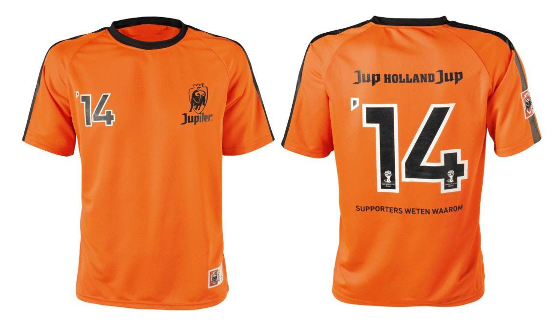 oven Rommelig apotheek Jupiler komt met Jup Holland-WK-shirt