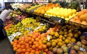 Fruit bij een vestiging van Albert Heijn in Hoofddorp. Foto: ANP KOEN SUYK