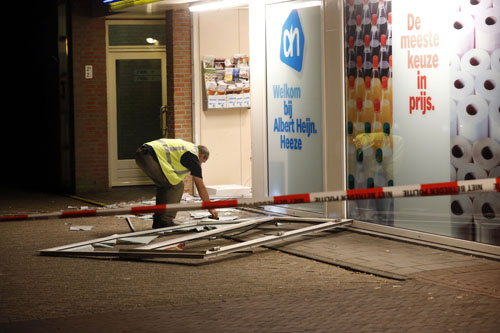 Een eerdere ramkraak op een AH in Heeze. foto: Bert Jansen