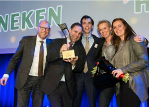 Marc van Beerendonk (account director Superunie), Bart Wijn (account director Jumbo), Bart Bosma (account director Ahold), Evelien Sanders (directeur retail Nederland) en Jeannette Kapteijn (channel development manager retail).