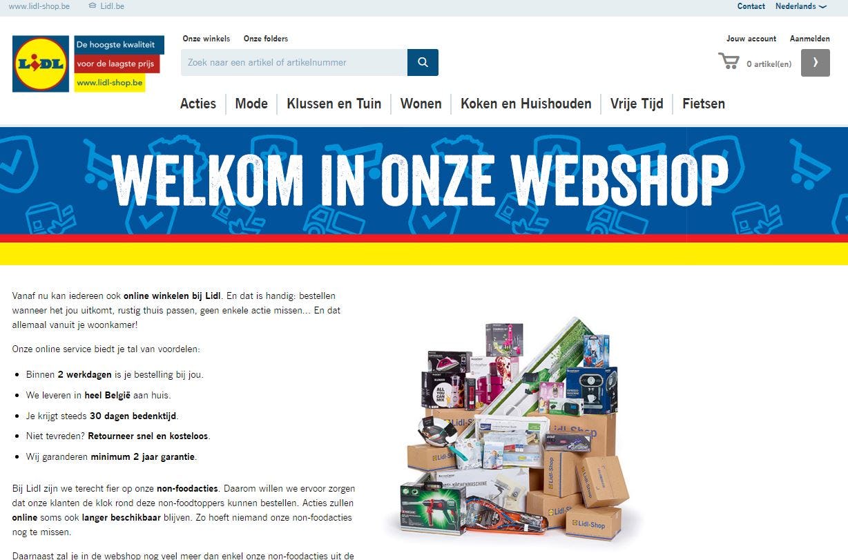 Lidl opent webwinkel in België