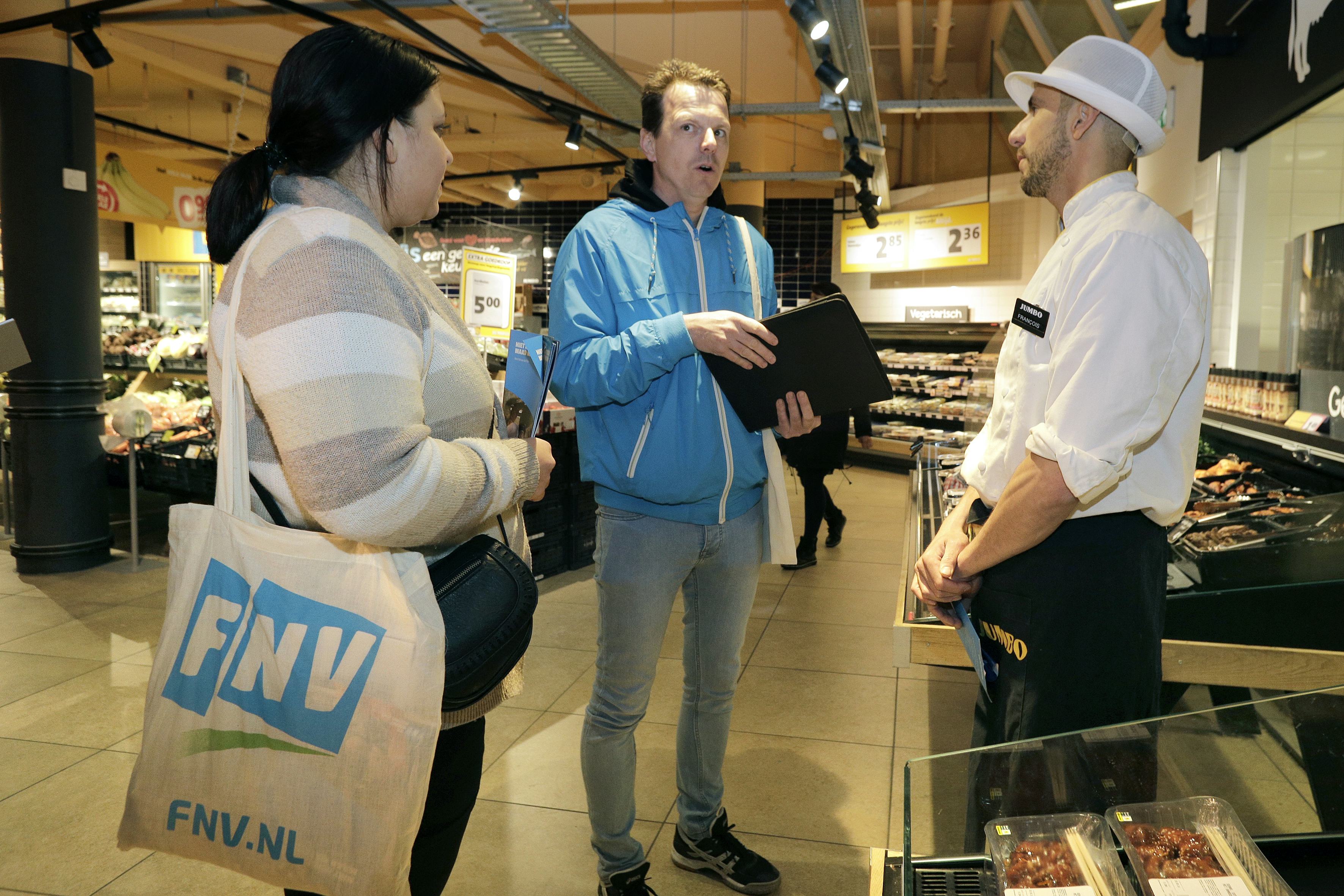 Een eerdere actie van FNV om de afschaffing van toeslagen ongedaan te maken. Archieffoto.