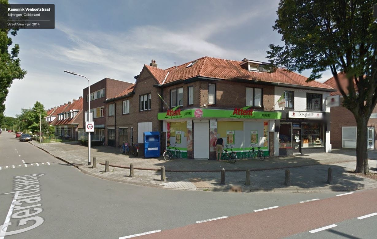 Attent Pijfers in de Nijmeegse wijk Brakkestein stopt na 85 jaar. Foto: Google Streetview