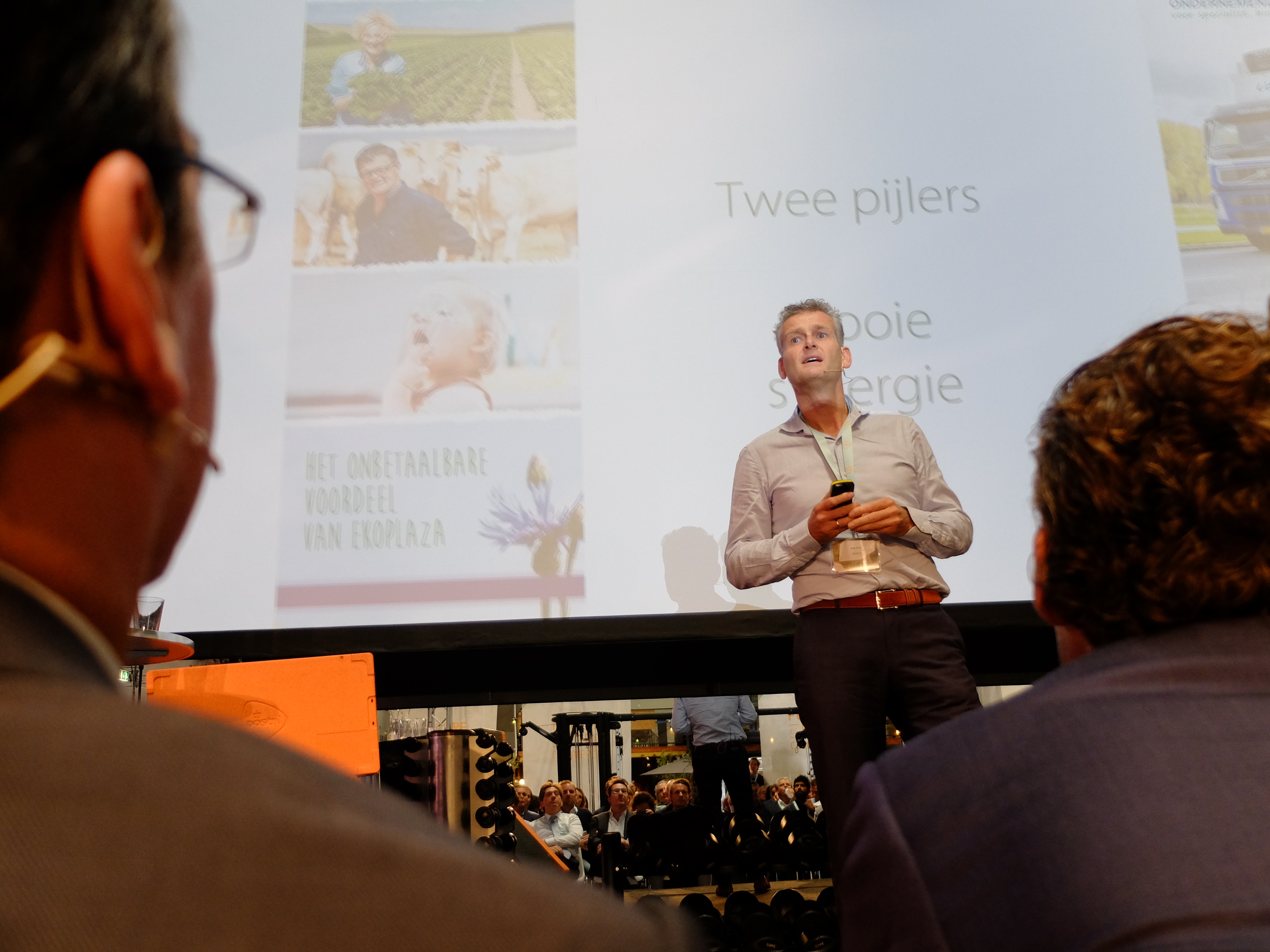 Erik Does  tijdens het PostNL-event The Future of Food Commerce in Amsterdam.