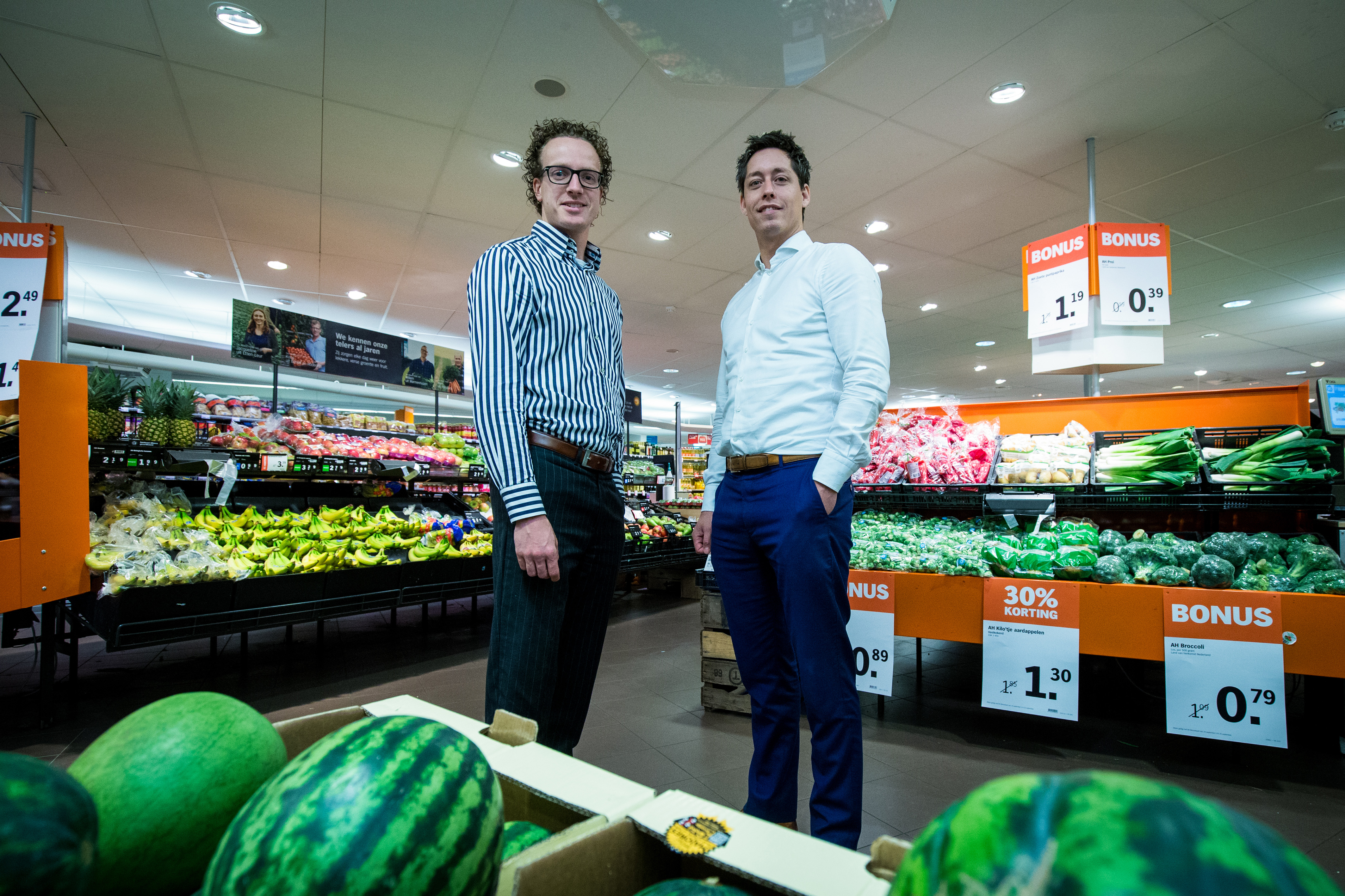  Bruce Peters en Thijs Berkvens van AH Rijnsburg en Zwanenburg. Foto: Diederik van der Laan.