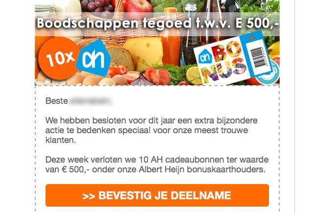 Voorbeeld van een nepmail Bron: Tros/Avro Opgelicht