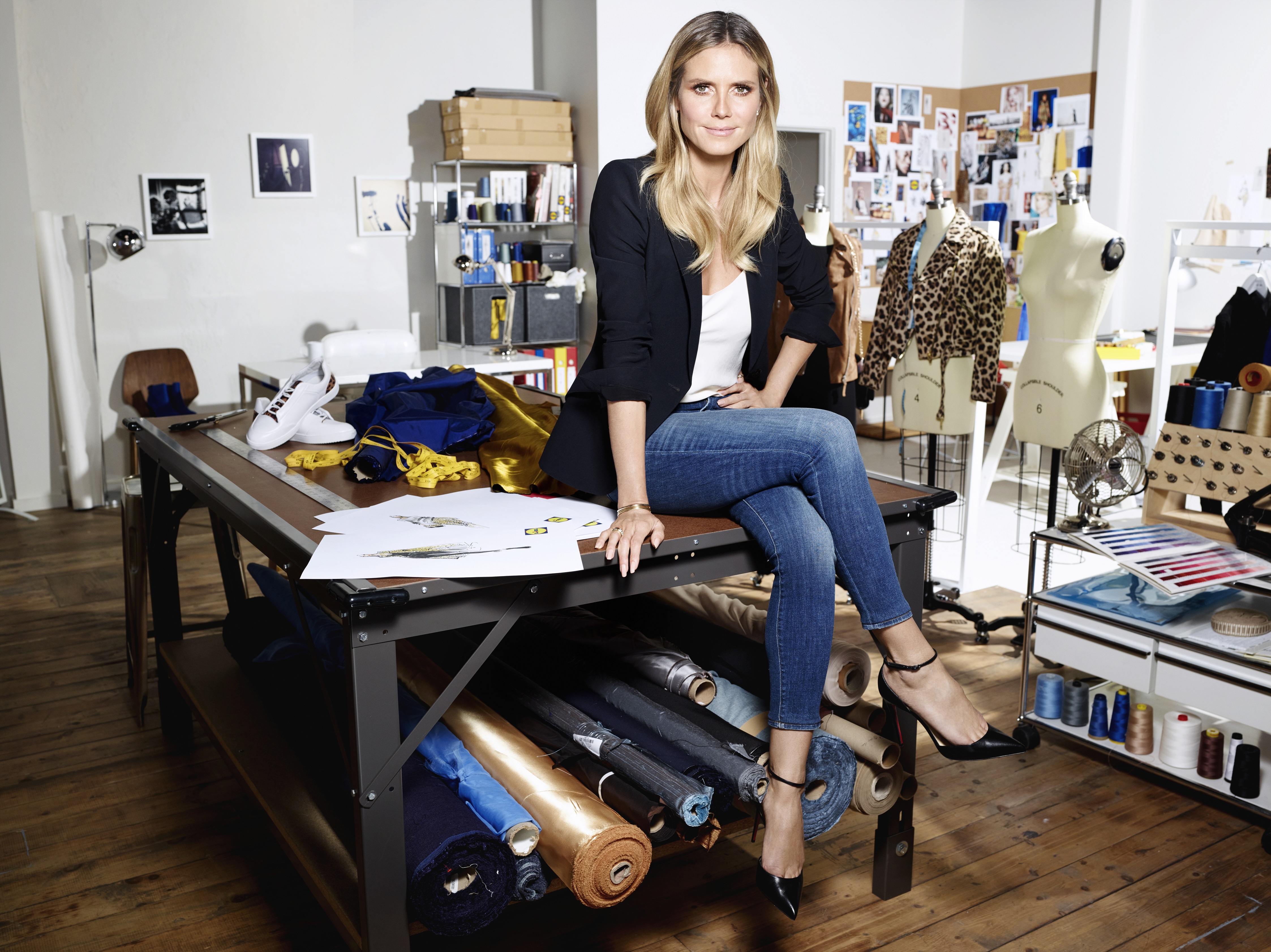 Heid Klum in haar atelier. Foto:obs/Lidl