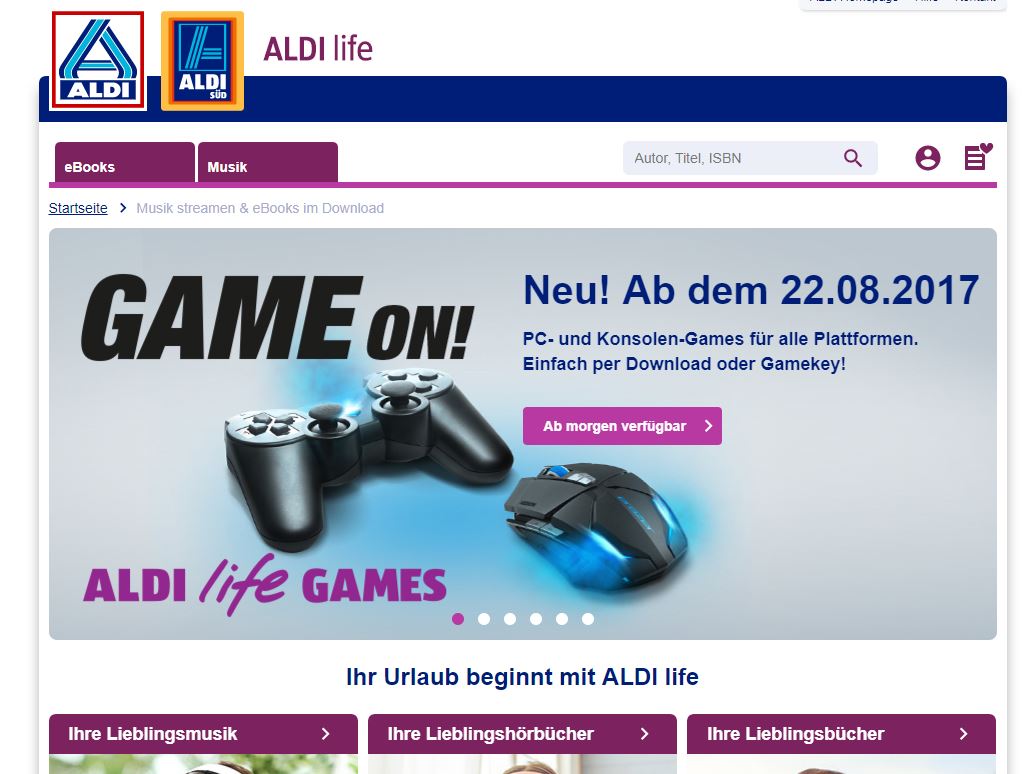 De website Aldi life.