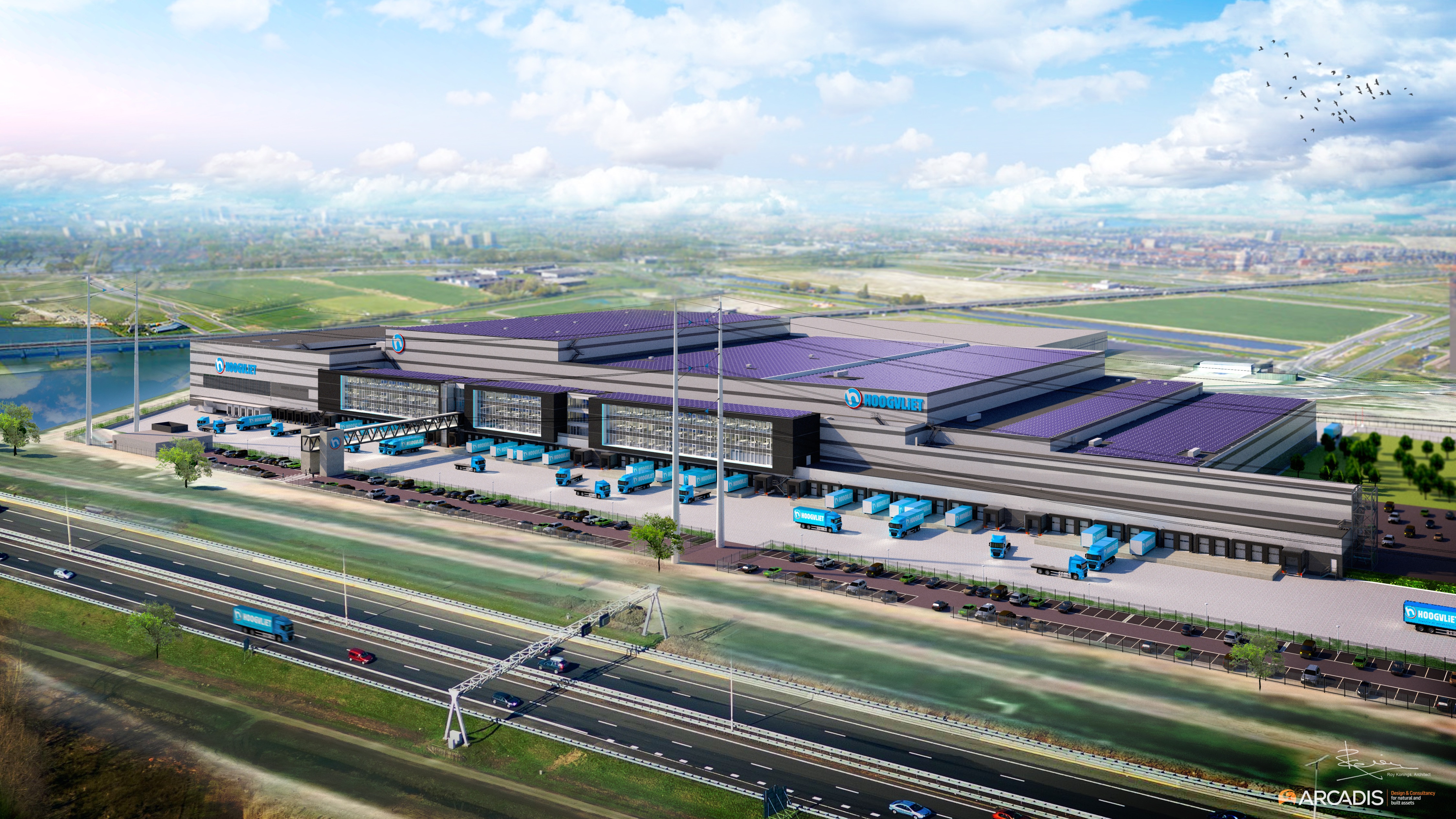 Het nieuw te bouwen dc van Hoogvliet in Bleiswijk.