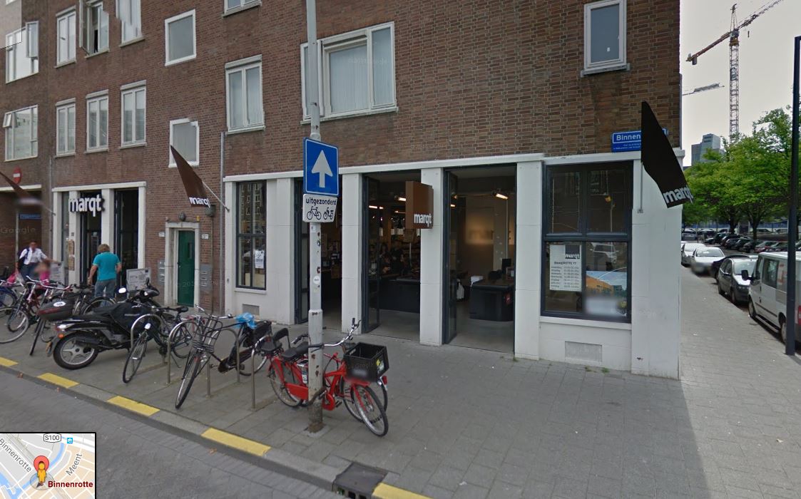 De toekomstige locatie van Coop aan de Binnenrotte. Foto: Google Streetview