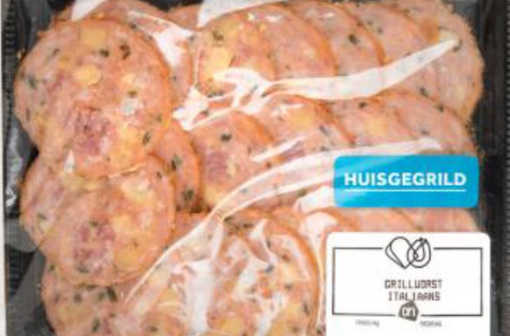 Verpakkingen Italiaanse Grillworst van AH bevatten mogelijk satéworst.