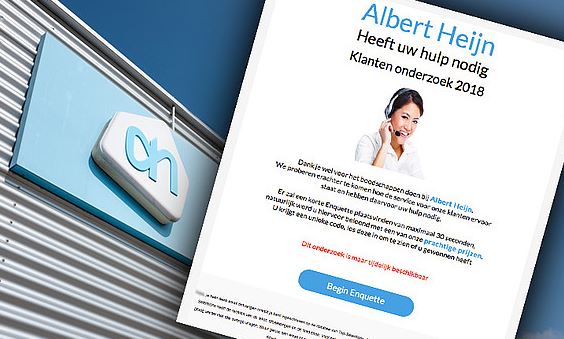 AvroTros-programma Opgelicht waarschuwt voor valse ‘AH-enquête’. Bron: AvroTros Opgelicht