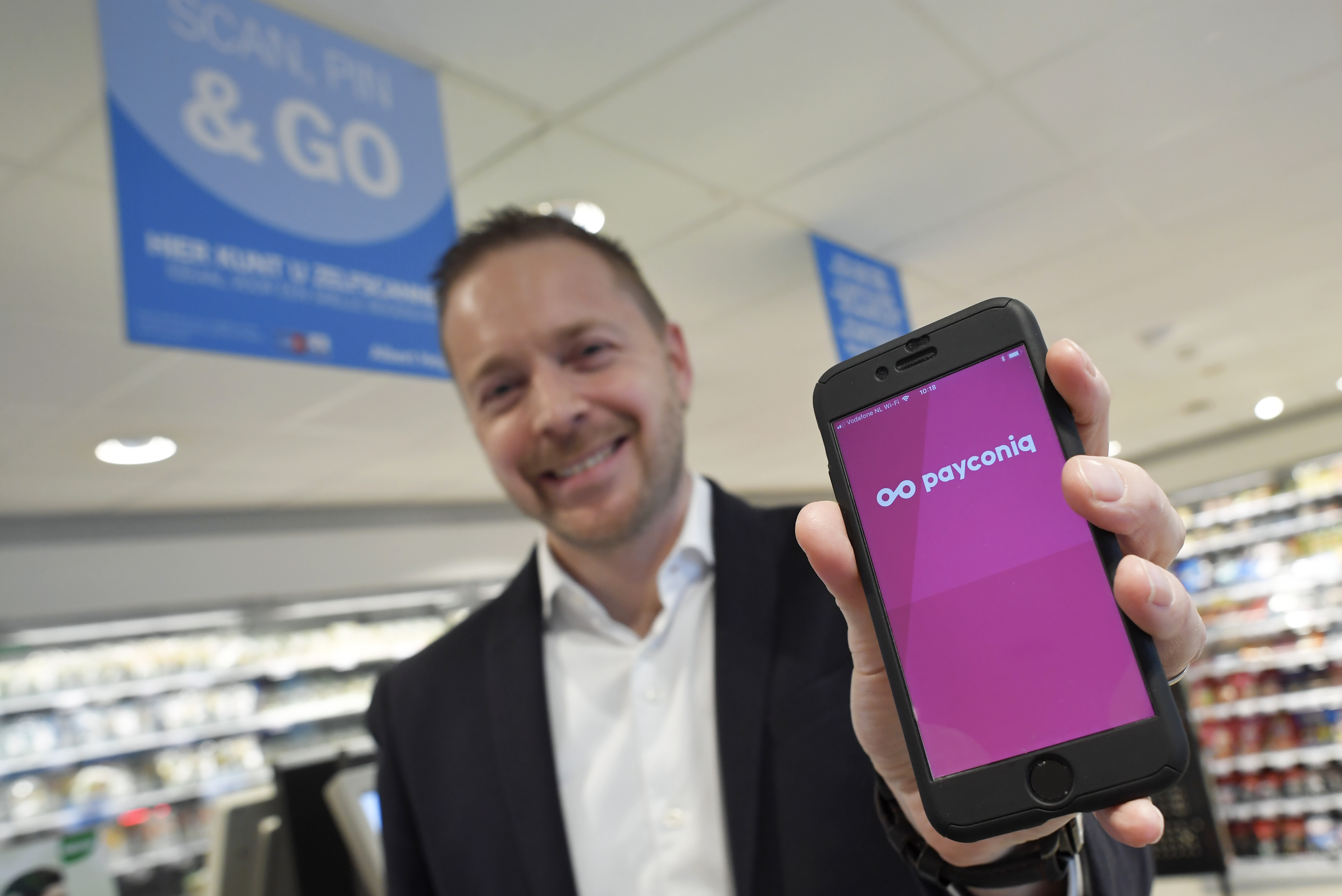 Frank van Tussenbroek van Payconiq bij een AH To Go (Archieffoto)
