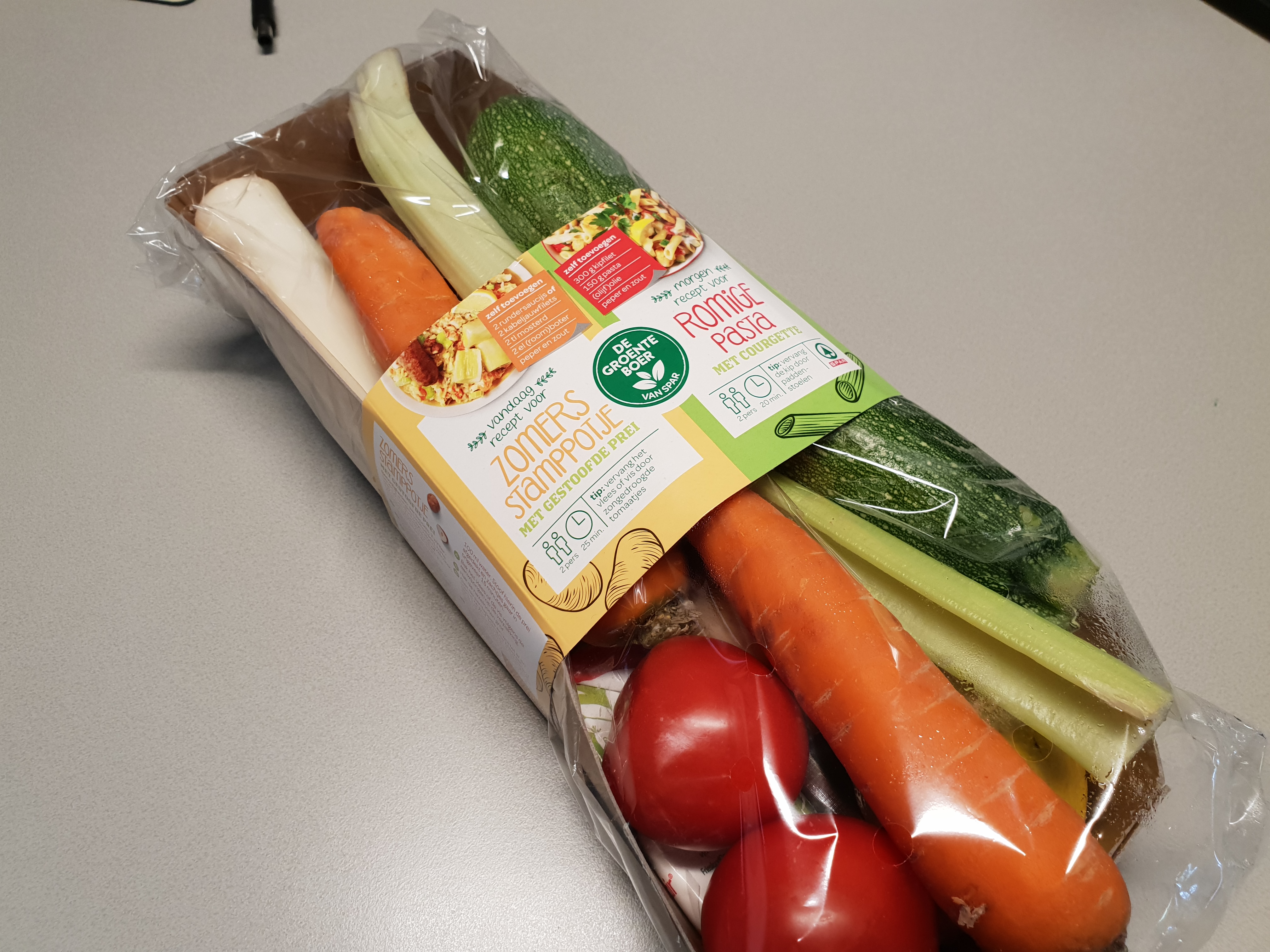 Een van de nieuwe maaltijdpakketten van Spar