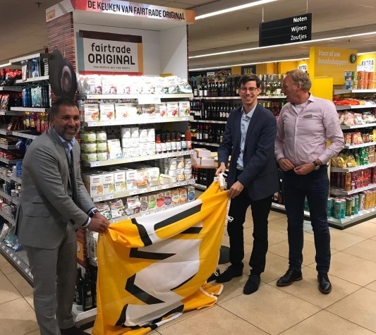 De onthulling van het Fairtrade Original-schap bij Jumbo Verberne.