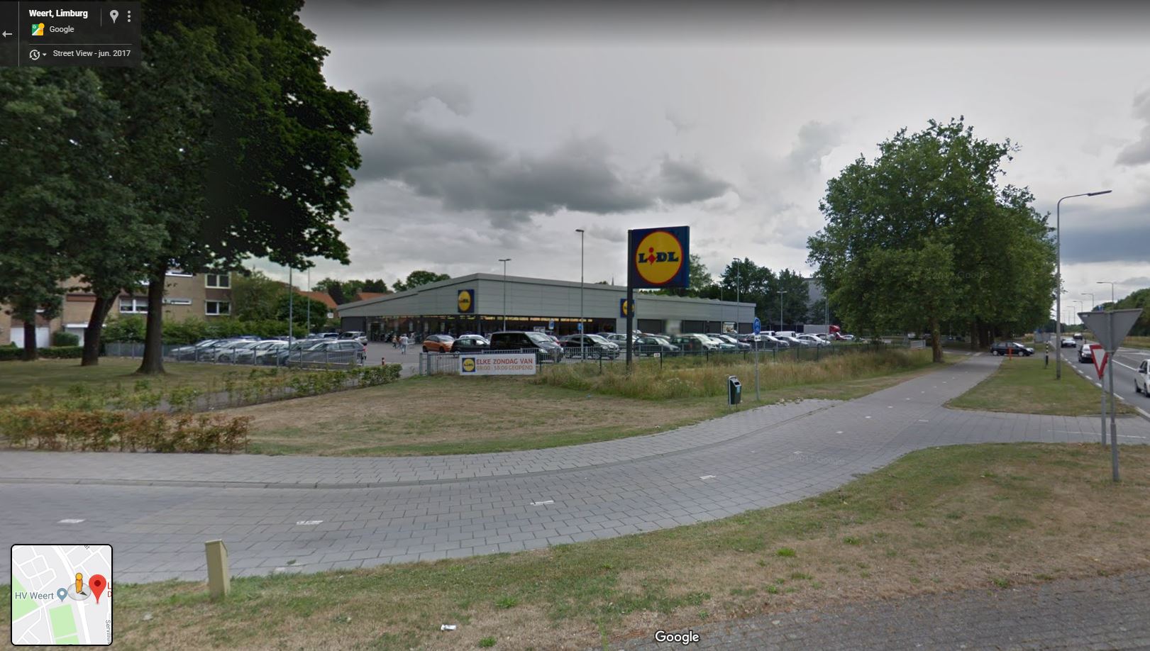 De Lidl aan de Ringbaan West in Weert. Foto: Google Streetview.