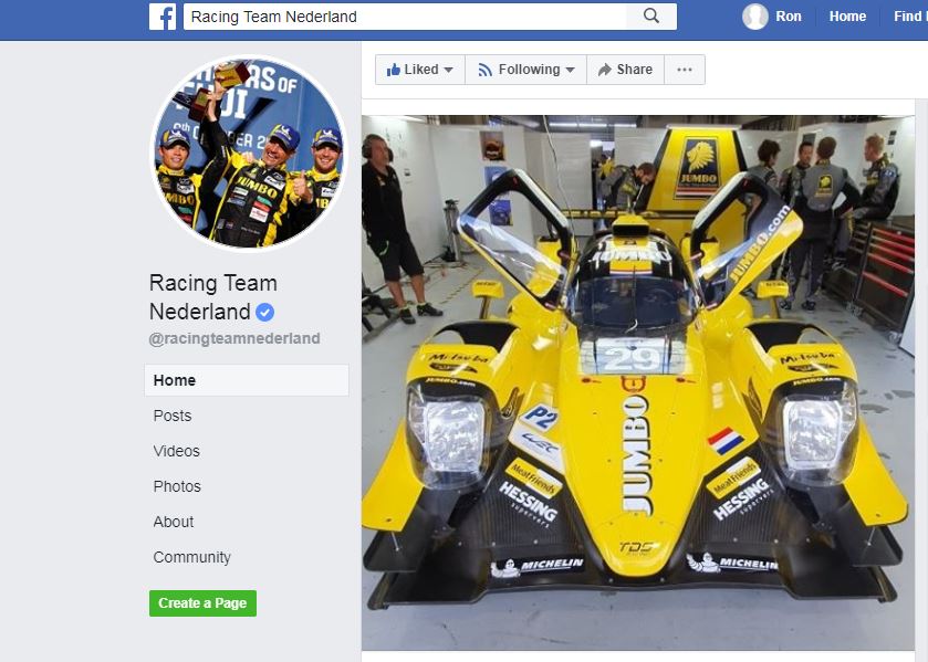 Racing Team Nederland, Facebook