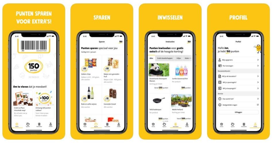 De Jumbo Extra app. Foto: Screenshot