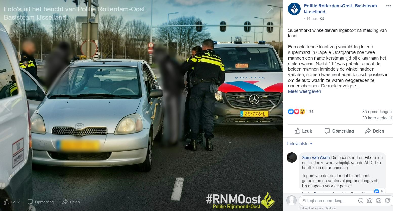 Foto: Politie Rotterdam-Oost/Facebook