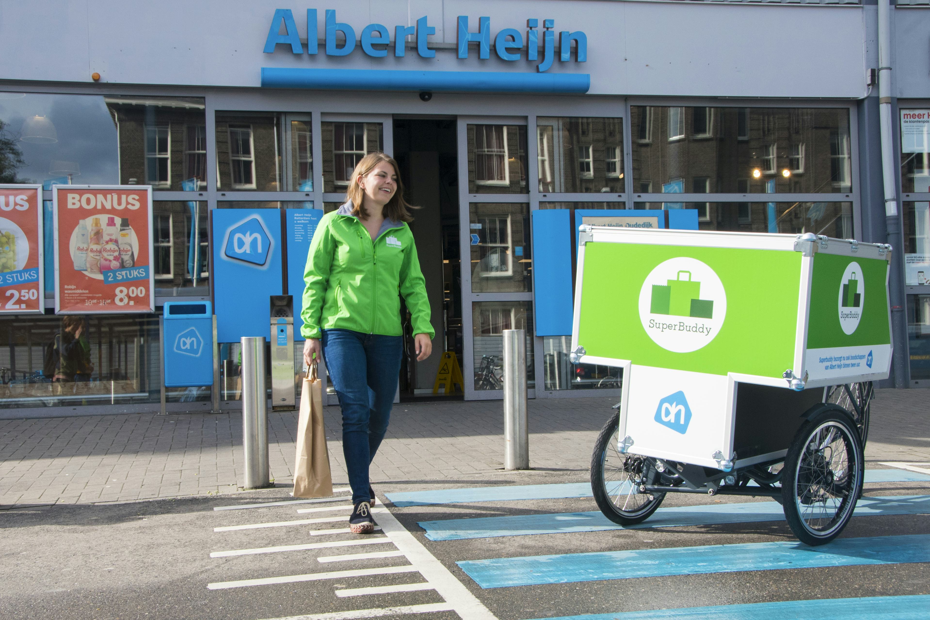 Bijna geheel 2018 bezorgde SuperBuddy onder de naam Rappie boodschappen voor Albert Heijn in Rotterdam. Foto: Archief/SuperBuddy