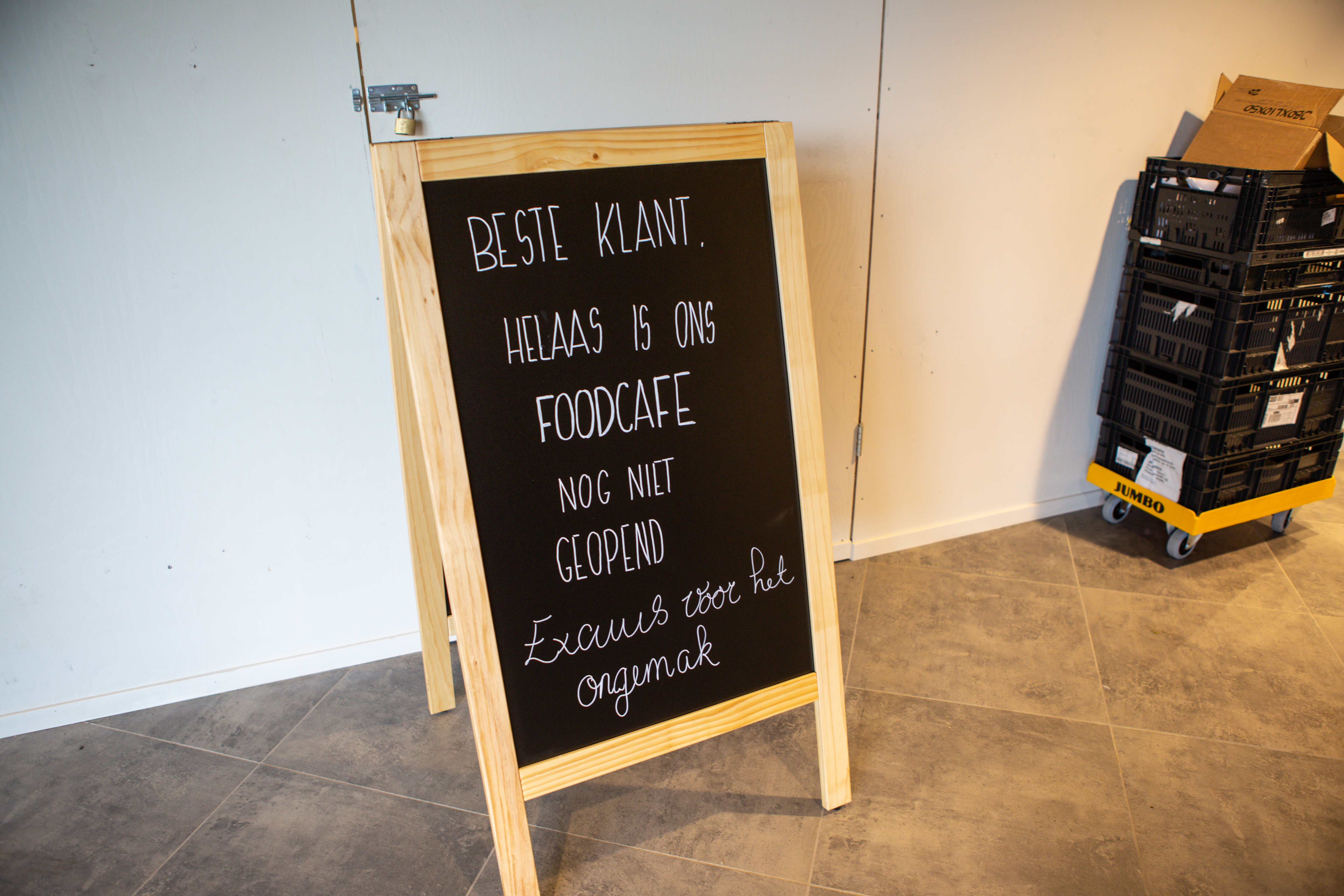 Jumbo kondigde Foodcafé aan bij de opening van de Foodmarkt in Goes. Archieffoto: Peter Roek