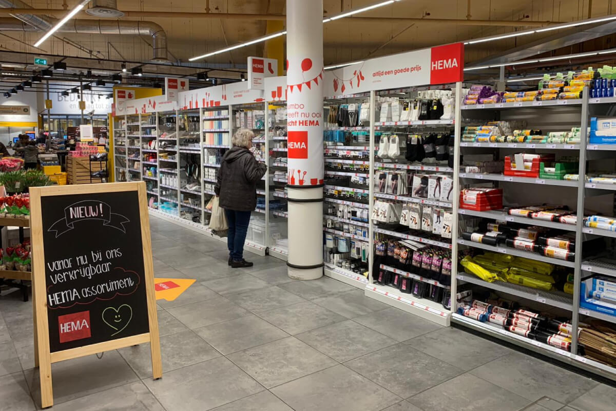 Het Hema-assortiment bij Jumbo. Foto: Distrifood