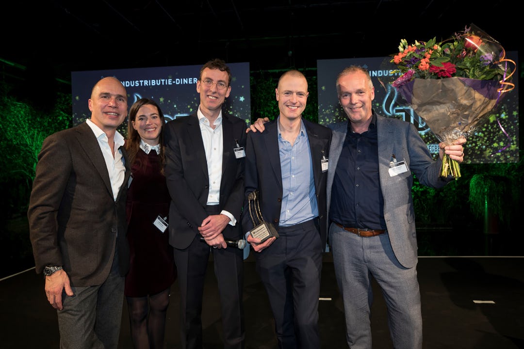 Het JDE-team: Arjen Brak, Kay Schreuder, John Brands, Joost Lebens en Etienne Verheij.