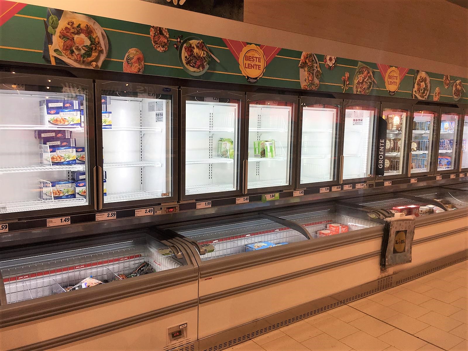 Diepvries leeg bij Lidl.