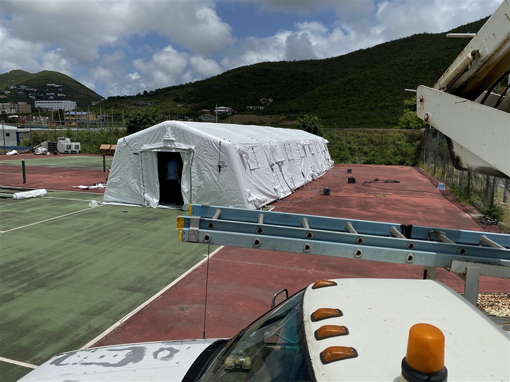Een noodziekenhuis op St. Maarten. Foto: ANP