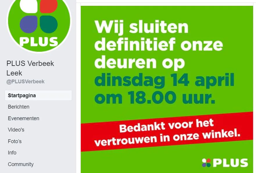 Plus Verbeek sluit na iets meer dan jaar