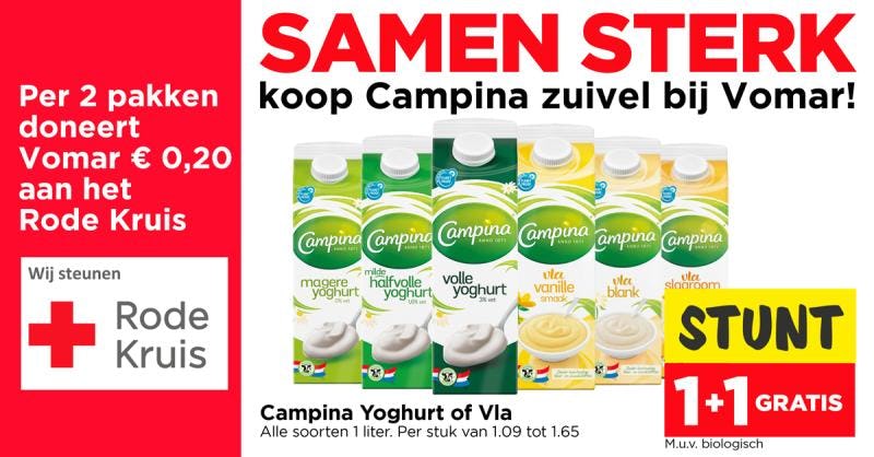 Vomar: Campina-dubbeltjes naar Rode Kruis