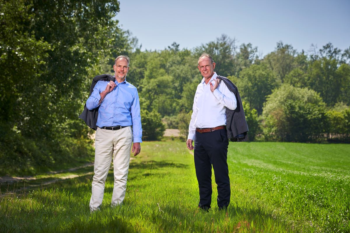 Marco Mulder (l) en Anton Munneke: ‘Voor supermarktondernemers is het ondernemen doorgaans geen doel, maar een passie.’