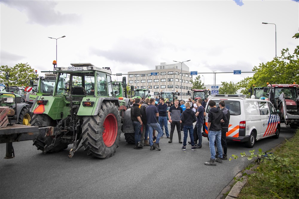 Boeren tijdens eerdere protesten in juli. Foto: ANP