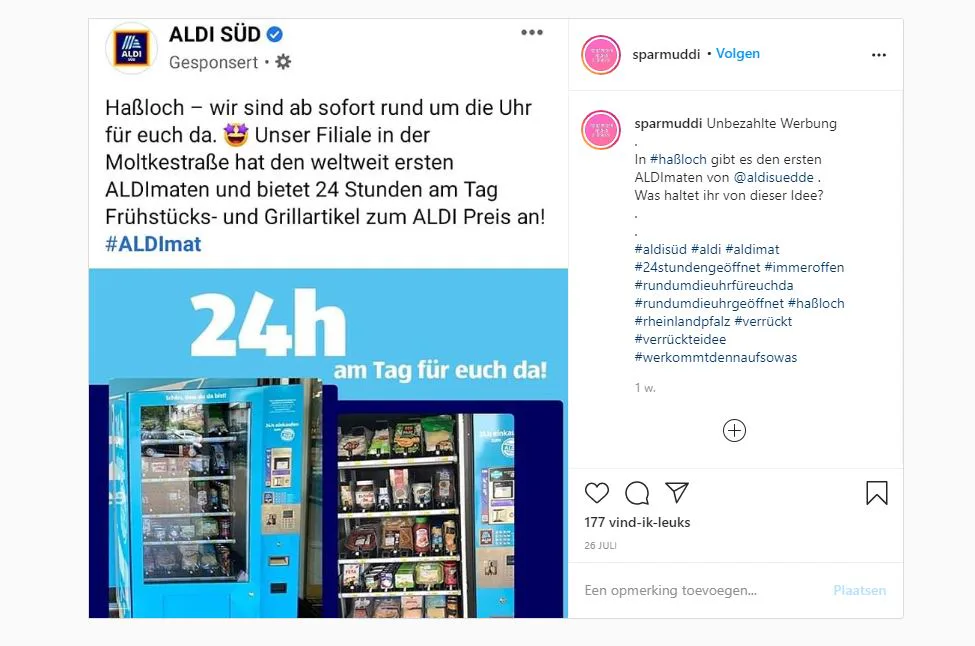Aldi (D) test automaat voor boodschappen