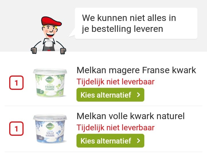 Screenshot Picnic-app, 2 september 2020