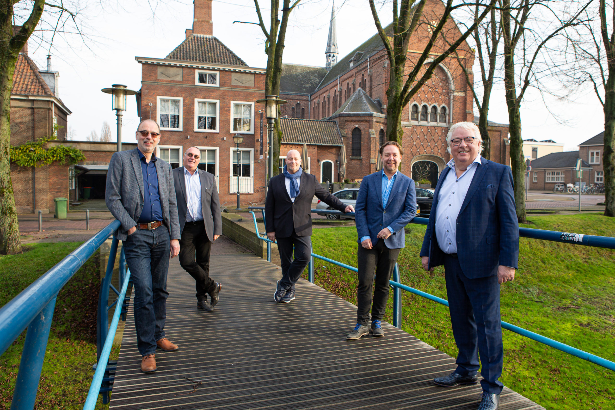 De oprichters (v.l.n.r.): Fred Kriekaard, Joost Mommersteeg, Peter Peels, Marco van Opeijnen en Henk Strootman. Foto’s: Peter Roek