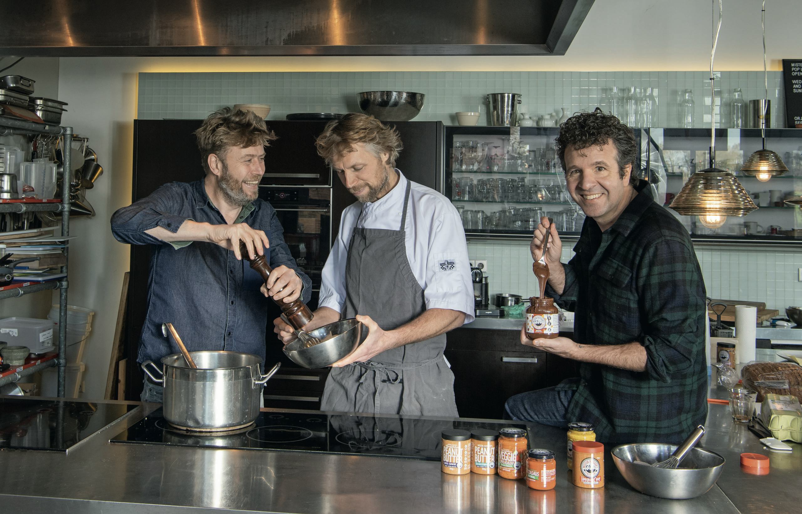 Igor Sorko, Maarten Hoekstra en Daan Faber (v.l.n.r.) vormen samen het fooddesignbureau Mister Kitchen. Foto's: Cor Salverius
