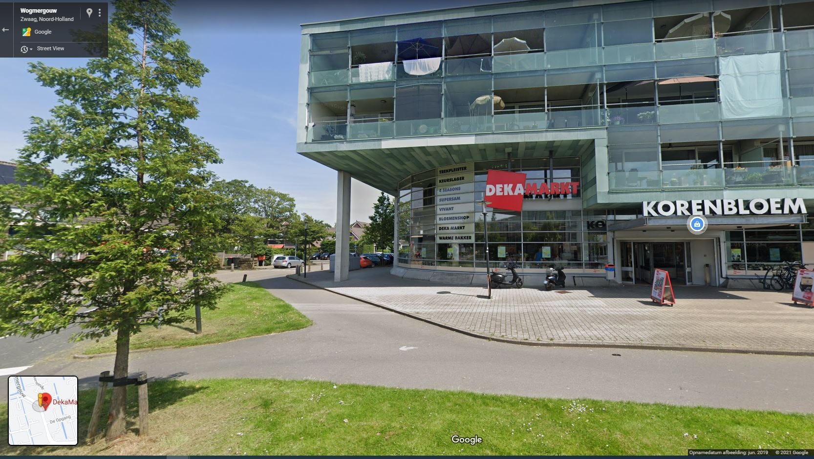 De wegens een muizenplaag gesloten Dekamarkt in Zwaag. Foto: Google Streetview.