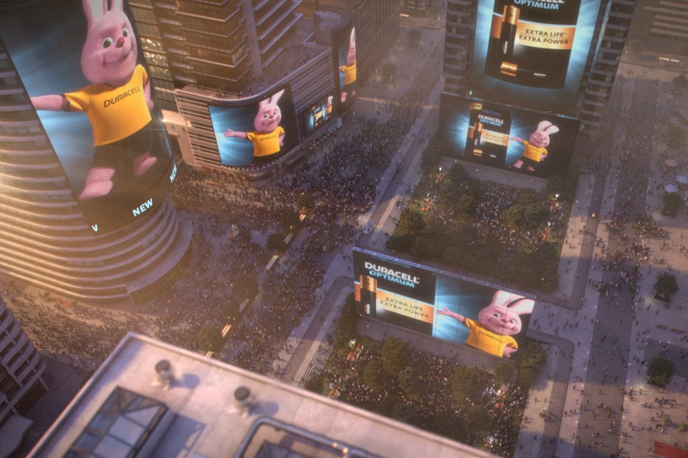De lancering van Duracell Optimum ging gepaard met een Bunny & device driven tv-commercial.