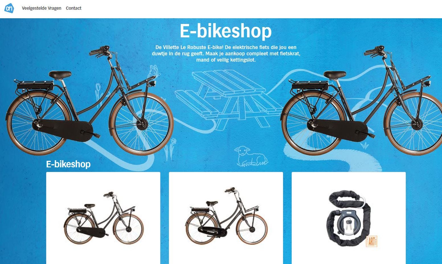 AH verkoopt e-bikes. Foto: website AH.