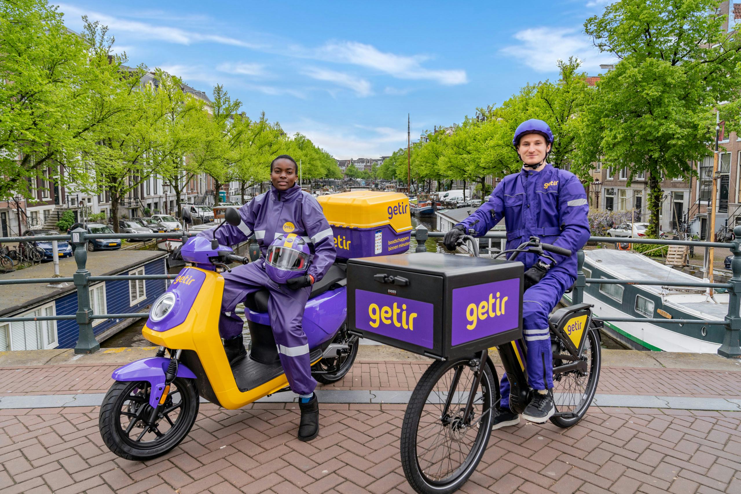 Flitsbezorger Getir in Amsterdam. Foto: Getir