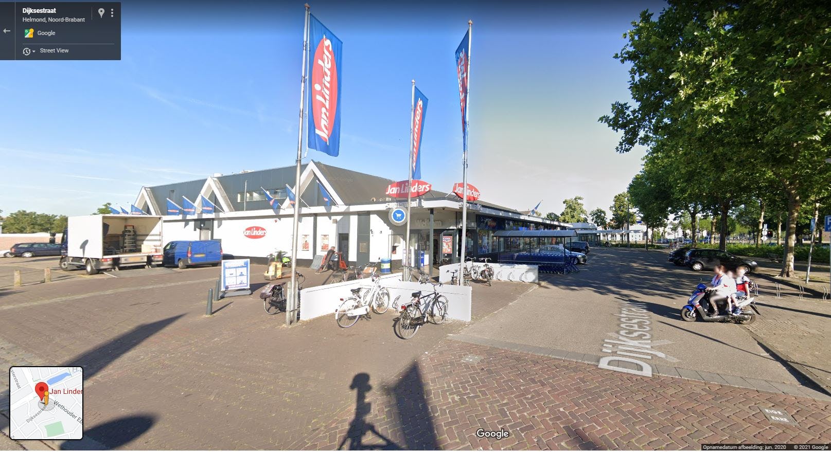 Jan Linders Dijksestraat Helmond is slachtoffer van een poging tot plofkraak.. Foto: Google Streetview