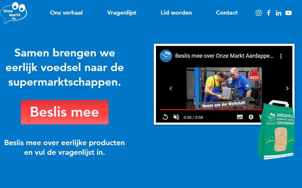 Foto: Website Onze Markt