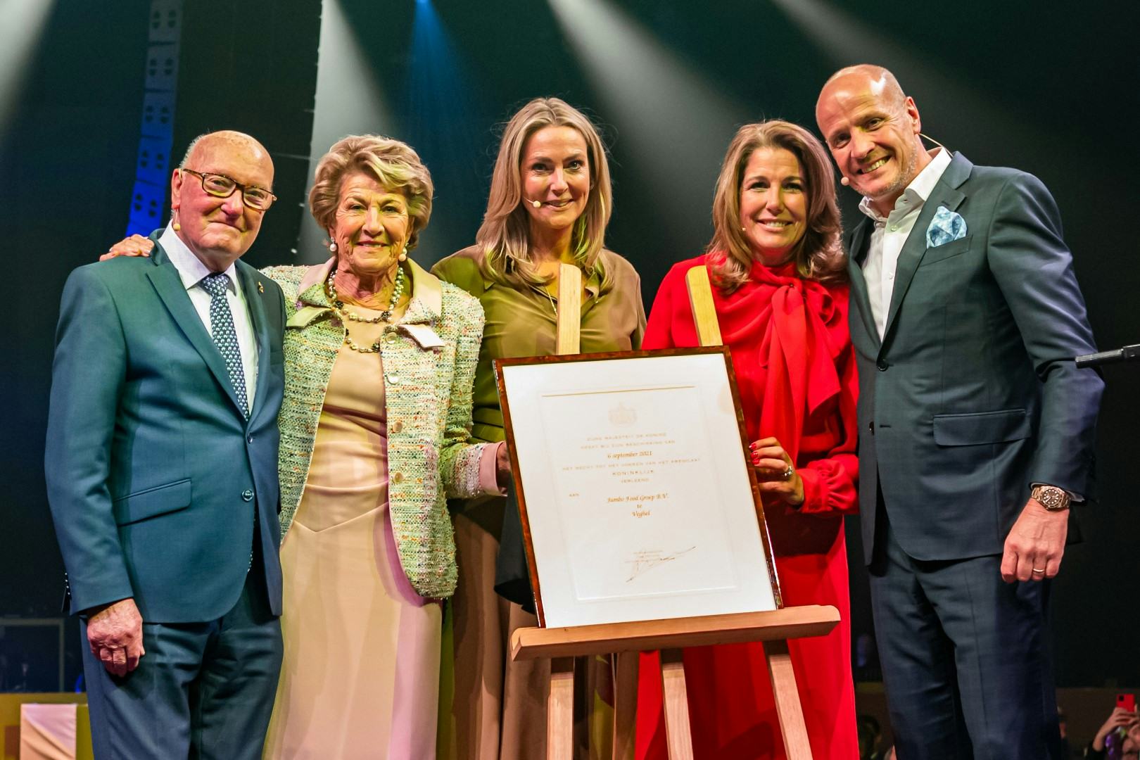 De Familie Van Eerd bij het 100-jarig jubileum van de groothandel en 25 jaar Jumbo 7 Zekerheden. Archieffoto: Jumbo