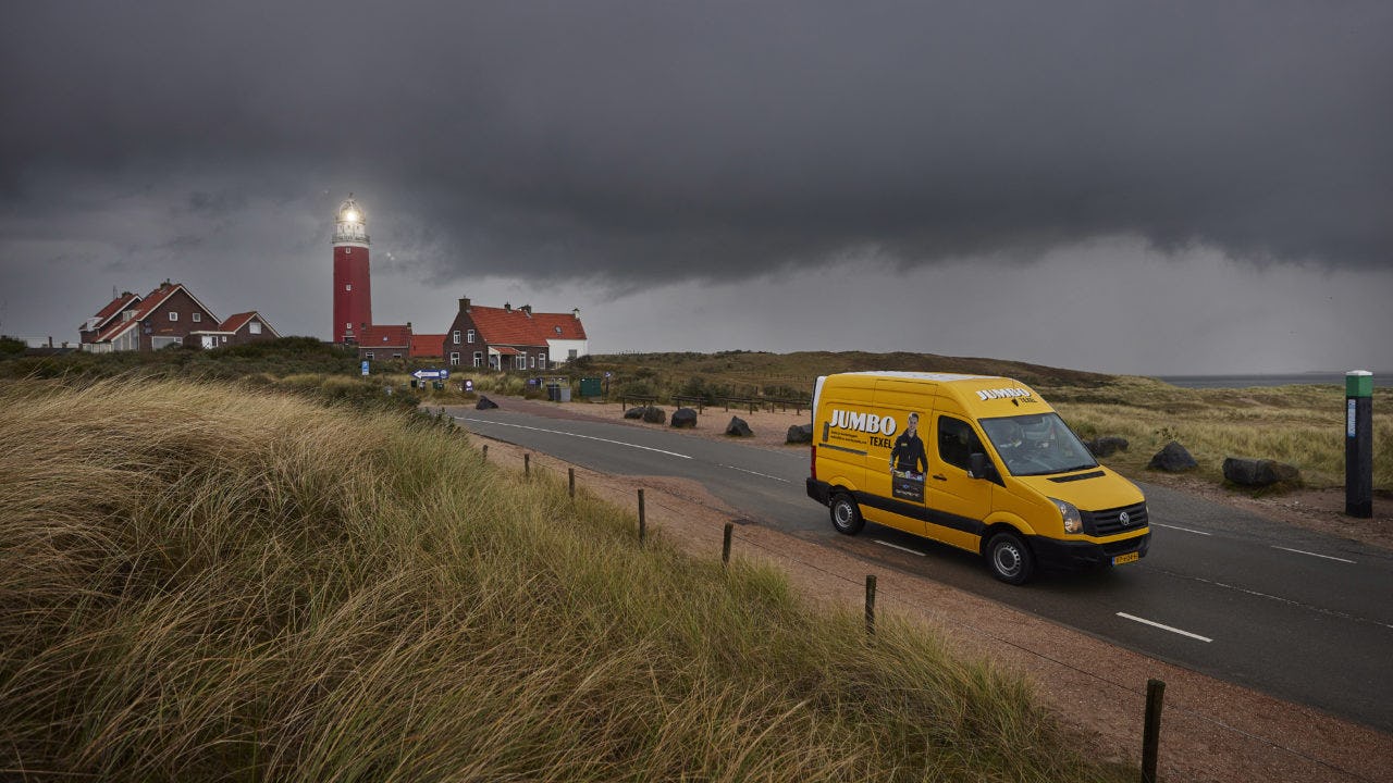 Jumbo startte ook met bezorgen op Texel. Foto: Logistiek.nl