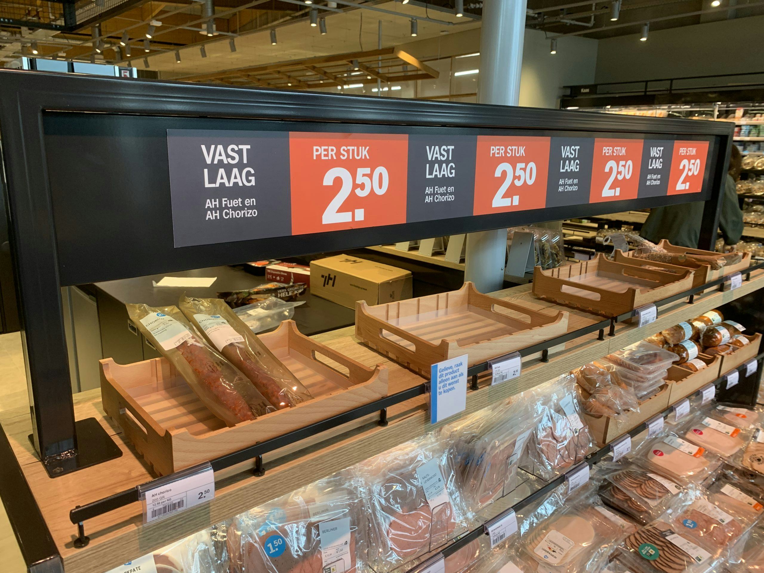 Meer prijssignalen. Vast Laag in vleeswaren.