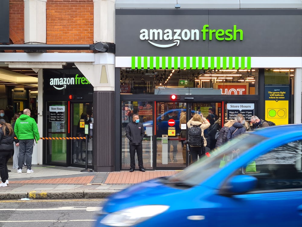 De eerste Amazon Fresh-supermarkt buiten Europa opende in maart 2021 in Londen. Foto: Shutterstock