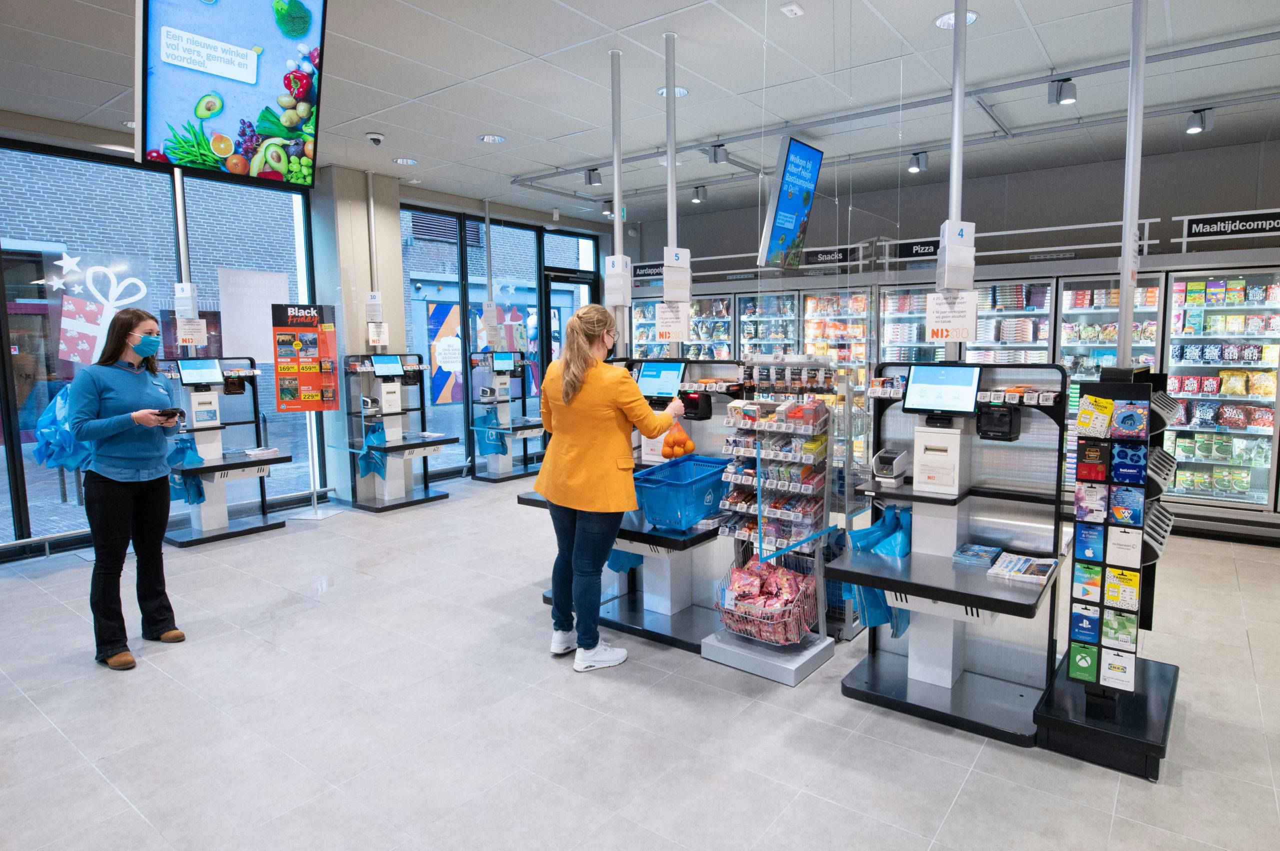 De zelfscankassa's in de supermarkt. Foto: Albert Heijn