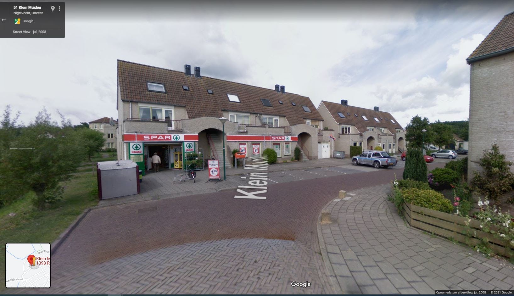 De dorpssuper in Nigtevecht in 2008 nog als Spar. Later kwam Attent op de gevel. Foto: Google Streetview 